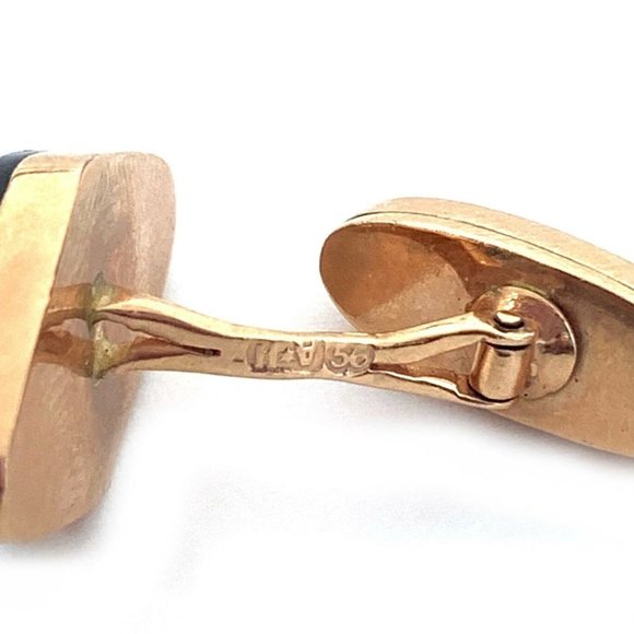 Old Russian RoseCut Diamond Ruby 14kGold Cufflinks - Picture 5 of 6